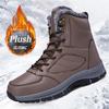 High Top Men Boots Plush Warm Ankle Boots Lace Up Black Snow Boots High-quality Winter Leather Luxury Sneakers Shoes size39-48