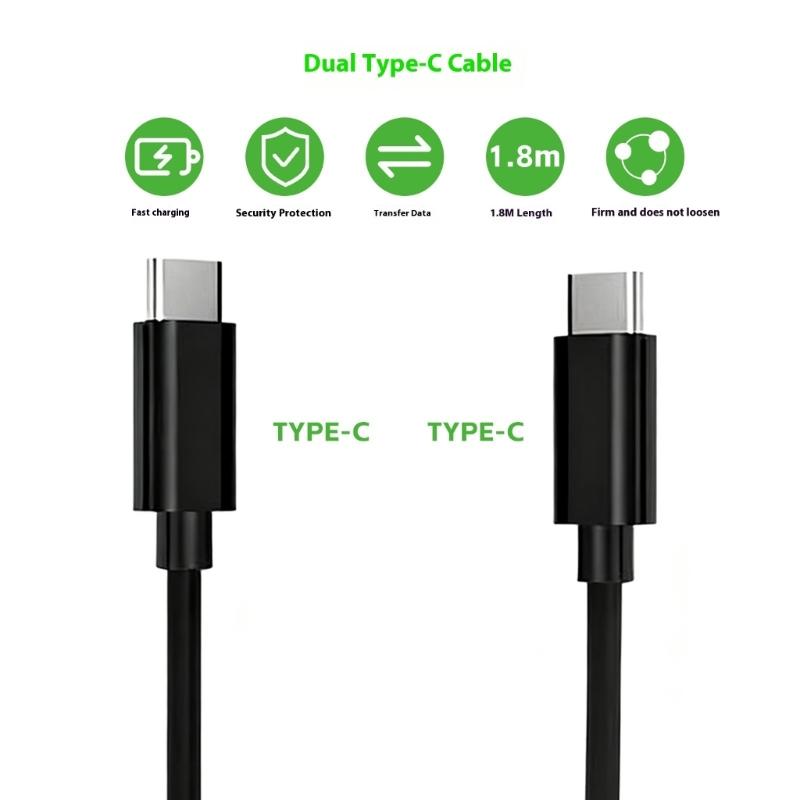 1.8m Type C To Type C Fast Charging Cable Speed Cord Suitable for Switch2 P5 Game Consoles X S & Mobile Devices
