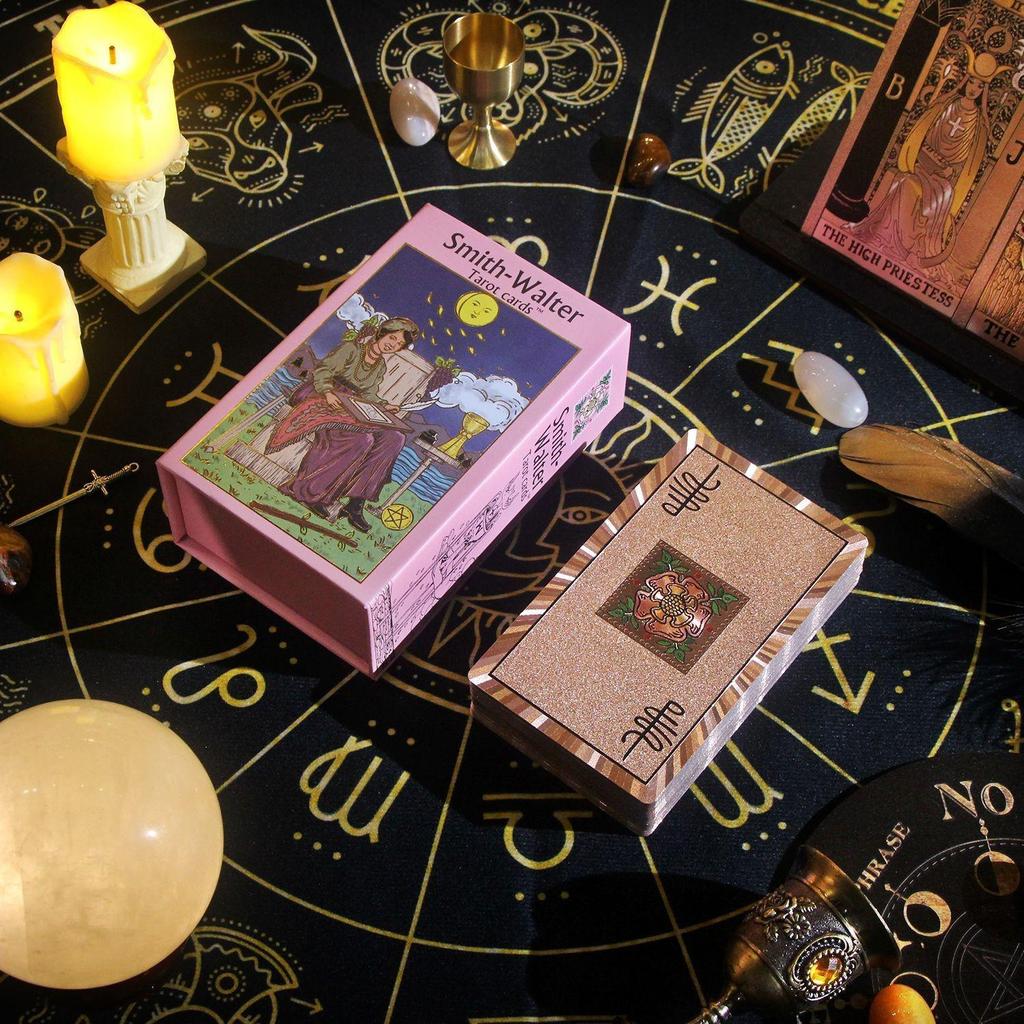 Rider-Waite Tarot Deck: Beginner-Friendly, Hot Stamped, Waterproof PVC Cards for Card Games.