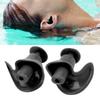 Silicone Waterproof DustProof Spiral Earplug for Children and Adults Swimming Accessory(Black )