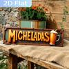 2D Flat, 2D Flat 1pc A Mug Of Micheladas Wall Decor - Metal Sign, Rustic Farmhouse Style Iconic Film Plaque Living Room, Entryway Or Holiday Festival 