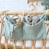 Handmade Cotton Muslin Hanging Crib Organizer – Baby Toy & Diaper Storage Bag