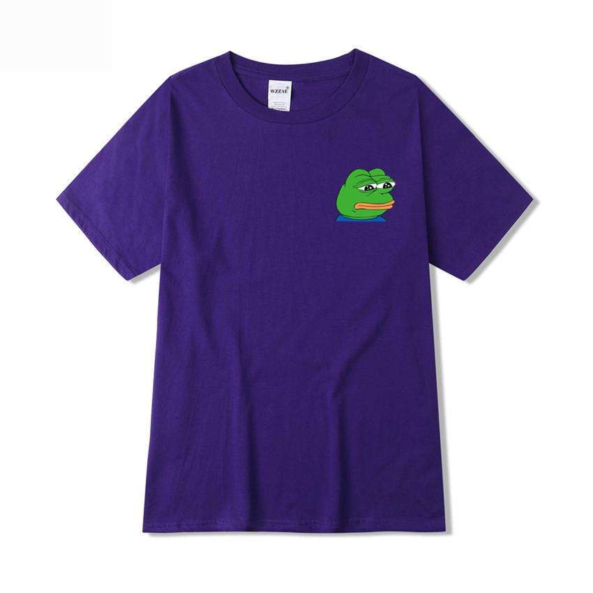 Summer Men T-Shirt Sad Frog Mens Clothing Printed Funny T Shirts Casual Short Sleeve Tops Cotton Tee Shirt For Man Loose Tshirt