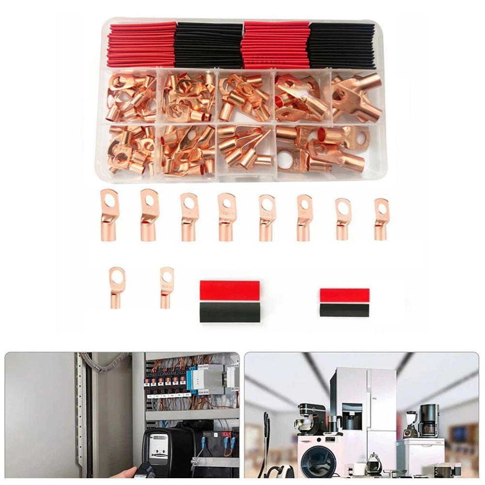 130pcs/set Terminals With Heat Shrink Tubing Copper Wire Terminal Block Kits For Electrical Applications Accessories SC130PCS