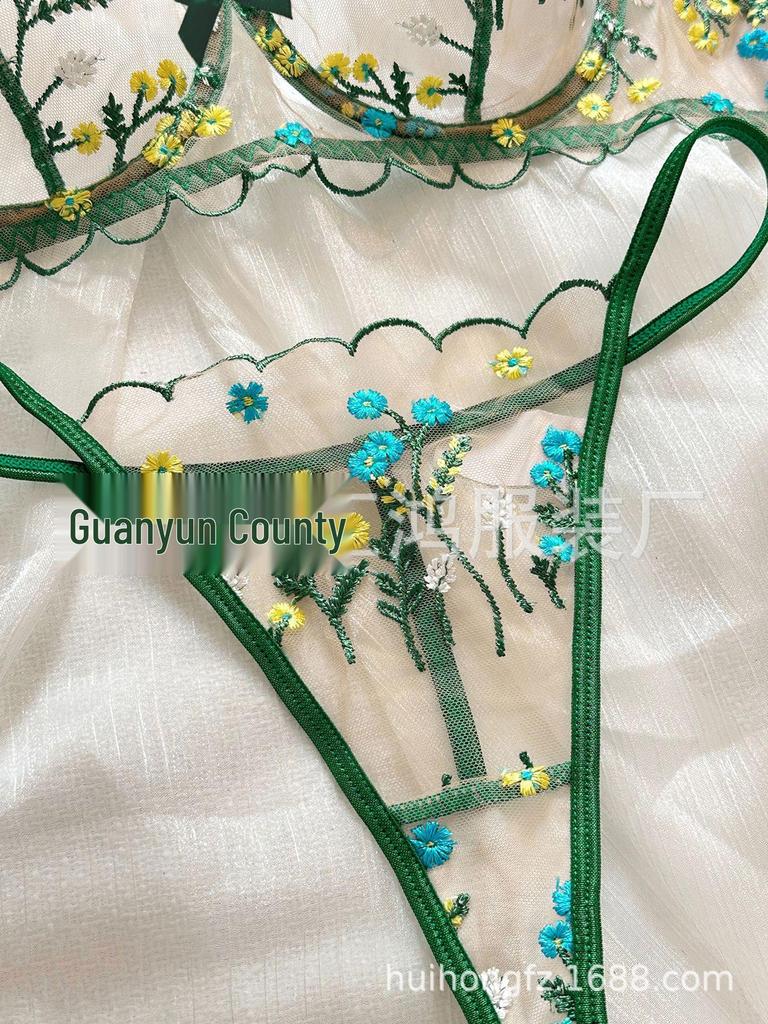 2024 Sexy & Comfy Embroidered Floral Mesh Lingerie - Sweet Style