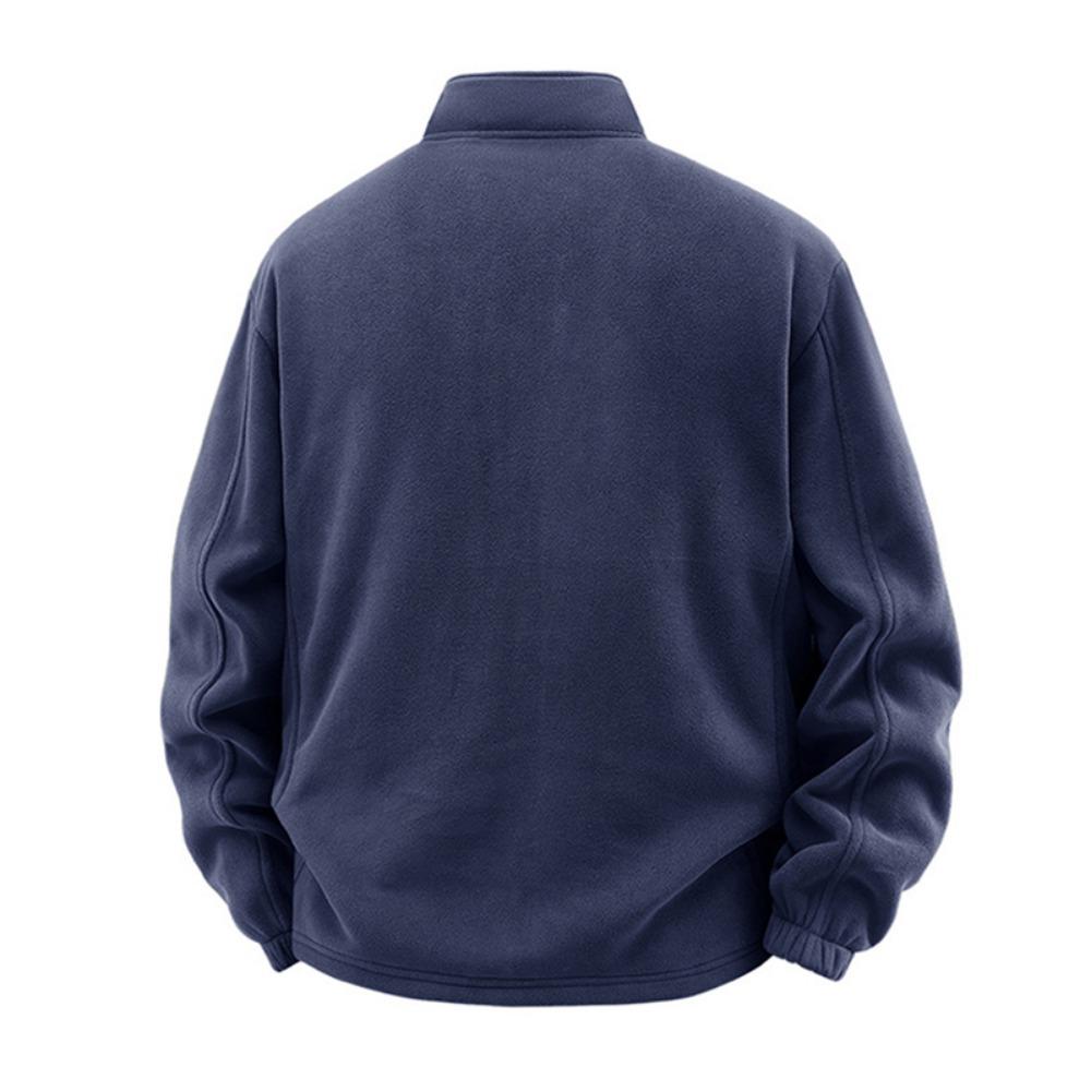 2026 Winter Thicken Polar Fleece Jacket Warm Windproof Full Zip Up Coat Multiple Zipper Pockets Outdoors Plus Size Jackets Outwear