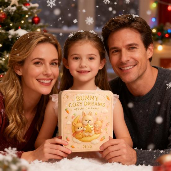 Kreslený Králík Adventní Kalendář 2025 24 Dní Vánoční Odpočítávací Kalendář Interaktivní Sváteční Kalendář Doplněk do Auta