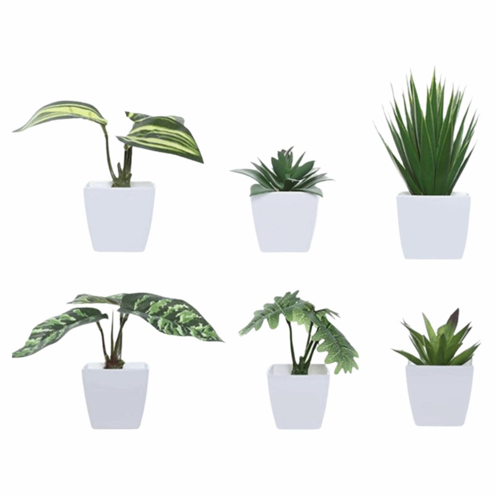 3/6PCS Set New DIY Artificial Potted Plant Mini Plastic Artificial Flower Bonsai Tabletop Landscape Home Display
