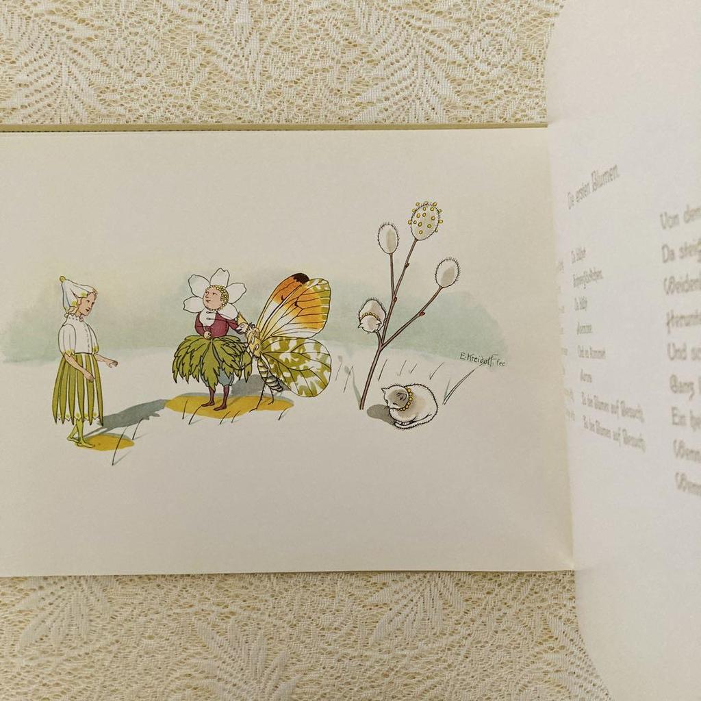 [USED] Western Books, Old Books, German Poetry and Painting Collection, "Flower Fairy Tales", Beautiful Illustrations In Soft Colors