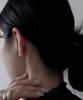 Knosis [925 Silver] Satin Square Earrings