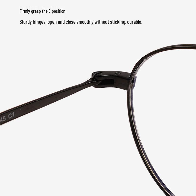Ultralight Retro Round Titanium Anti-Blue Light Eyeglass Frame for Women, Compatible with Myopia Prescription Lenses.