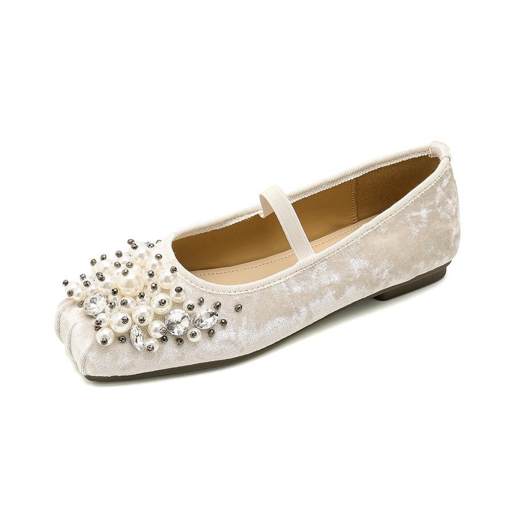 New Model1516-26 Temperament High Sense Mary Jane Shoes Soft Sole With Skirt Small Fragrant Ballet Single Shoes Women