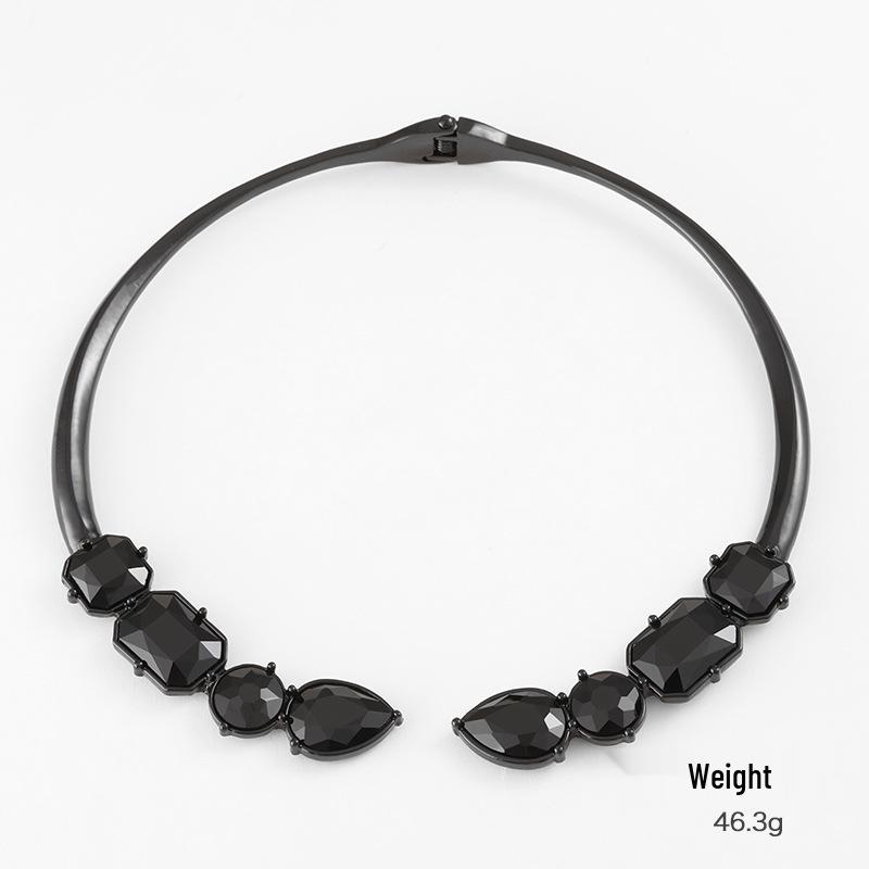 Kenjie Black Multi-Row Tassel Choker Necklace - Romantic and Fashionable Design for Women