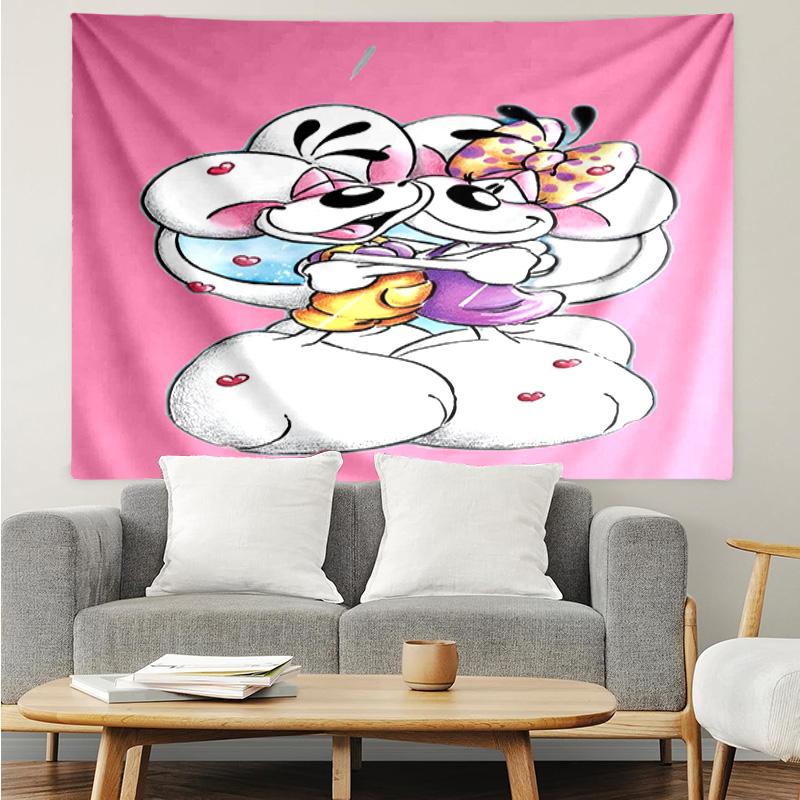 1PC Diddl Love And Friendship In Pastel Tapestry, Unique Design Tapestry, Suitable for Bedroom,Livingroom, Playroom,Heartwarming Holiday Gifts