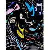 Men's Cool Music Note Print T-Shirt With Colorful Melody Pattern And Black Background, Stylish Short Sleeve Summer Top For Casual Daily Wear