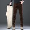 Men's Corduroy Pants Fall Winter Velvet Cotton Skin Friendly Loose Trendy Casual Striped Velvet Trousers Comfortable