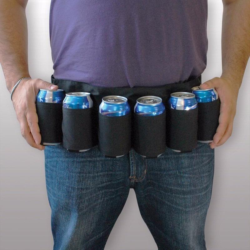 Fondina Portabirra, Cinture Porta Bottiglie di Birra e Soda, Porta Lattine per Bevande, Marsupio Regolabile, Contiene 6 Lattine, Perfetto per Feste