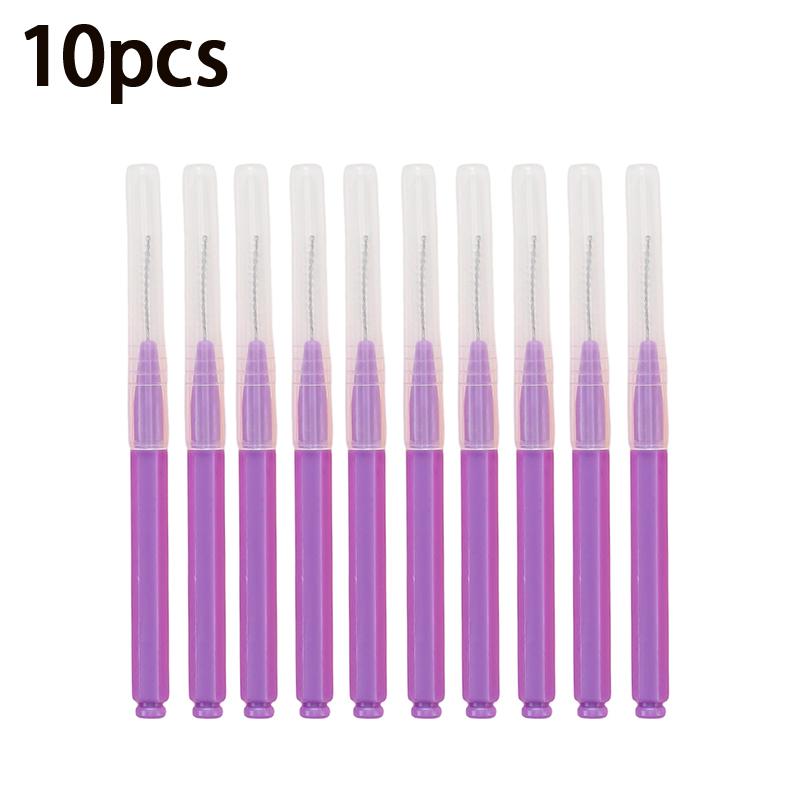 10-Piece Pack Of Interdental Brushes And Mascara Brushes For Cleaning And Makeup.