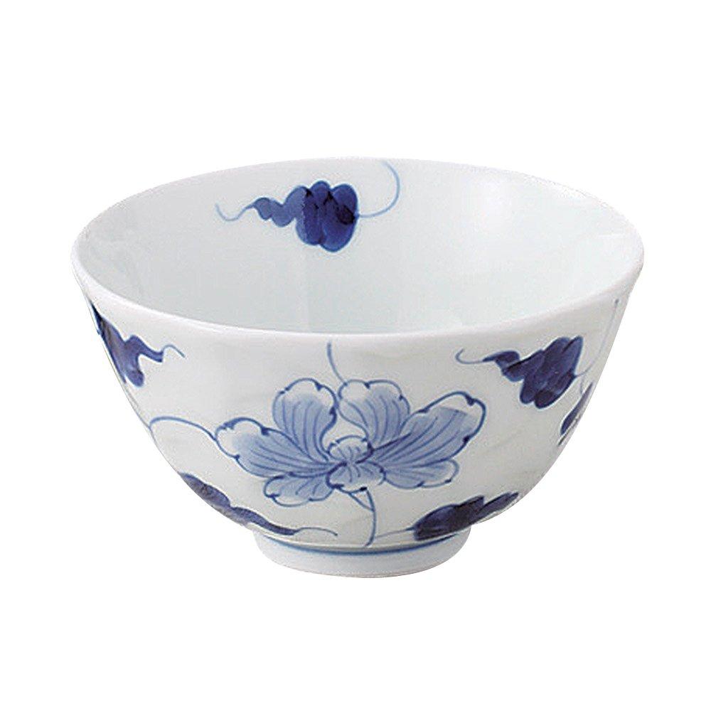 

Arita ware Souta kiln Blue and white peony beveled rice bowl small 302046 белый