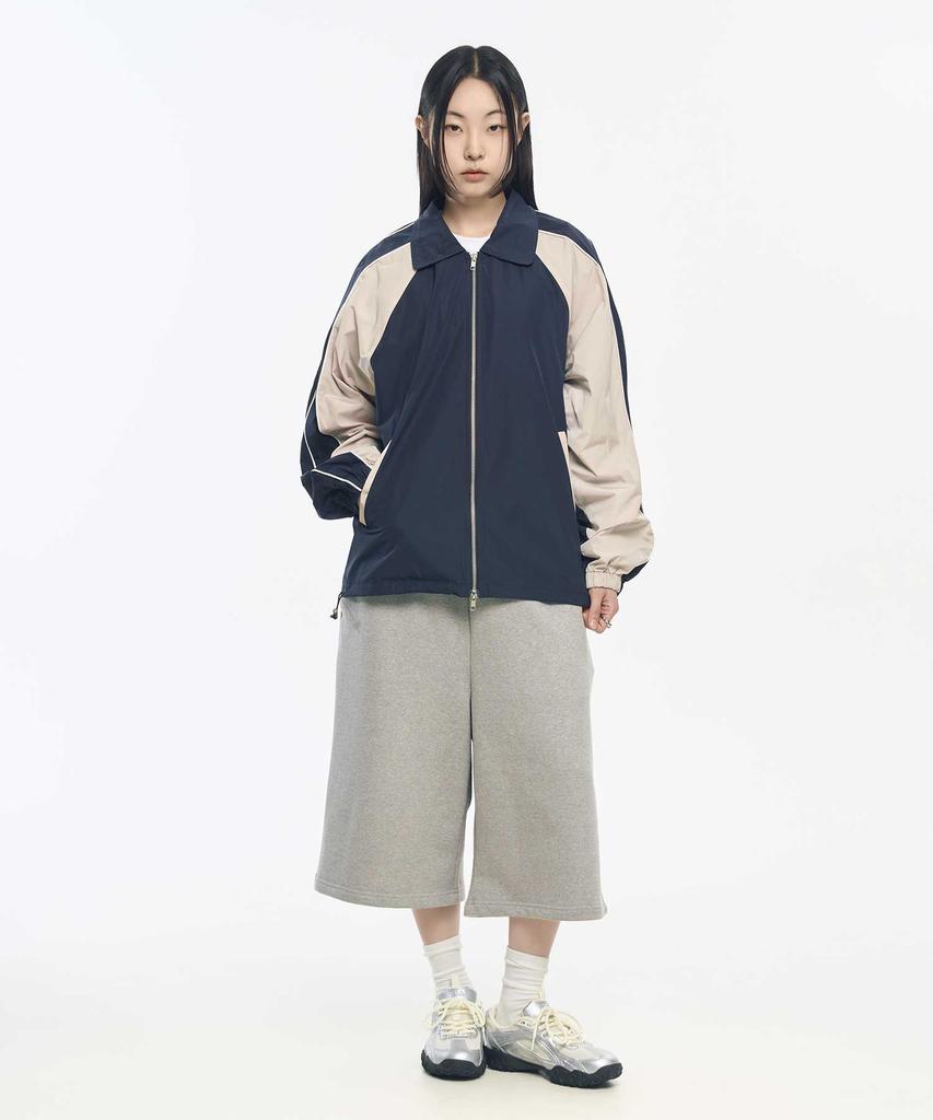 Slow Record House Piping Line Windbreaker_Navy