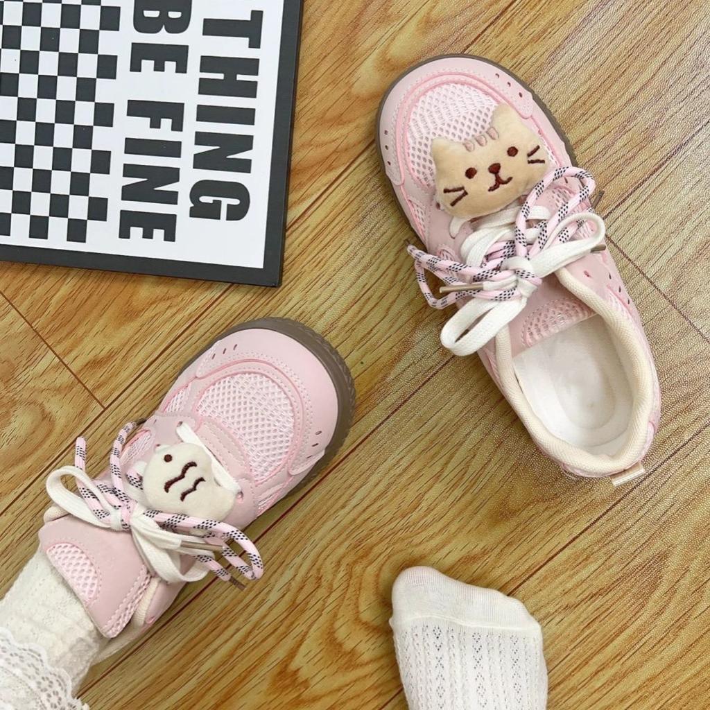 Pink Campus Style Cute Mesh Breathable Board Shoes Summer Sweet Thin Shoes Female Student Soft-soled Sneakers