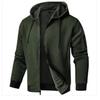 Men S Solid Color Waffle Knit Full Zip Hooded Sweatshirt Casual Jacket