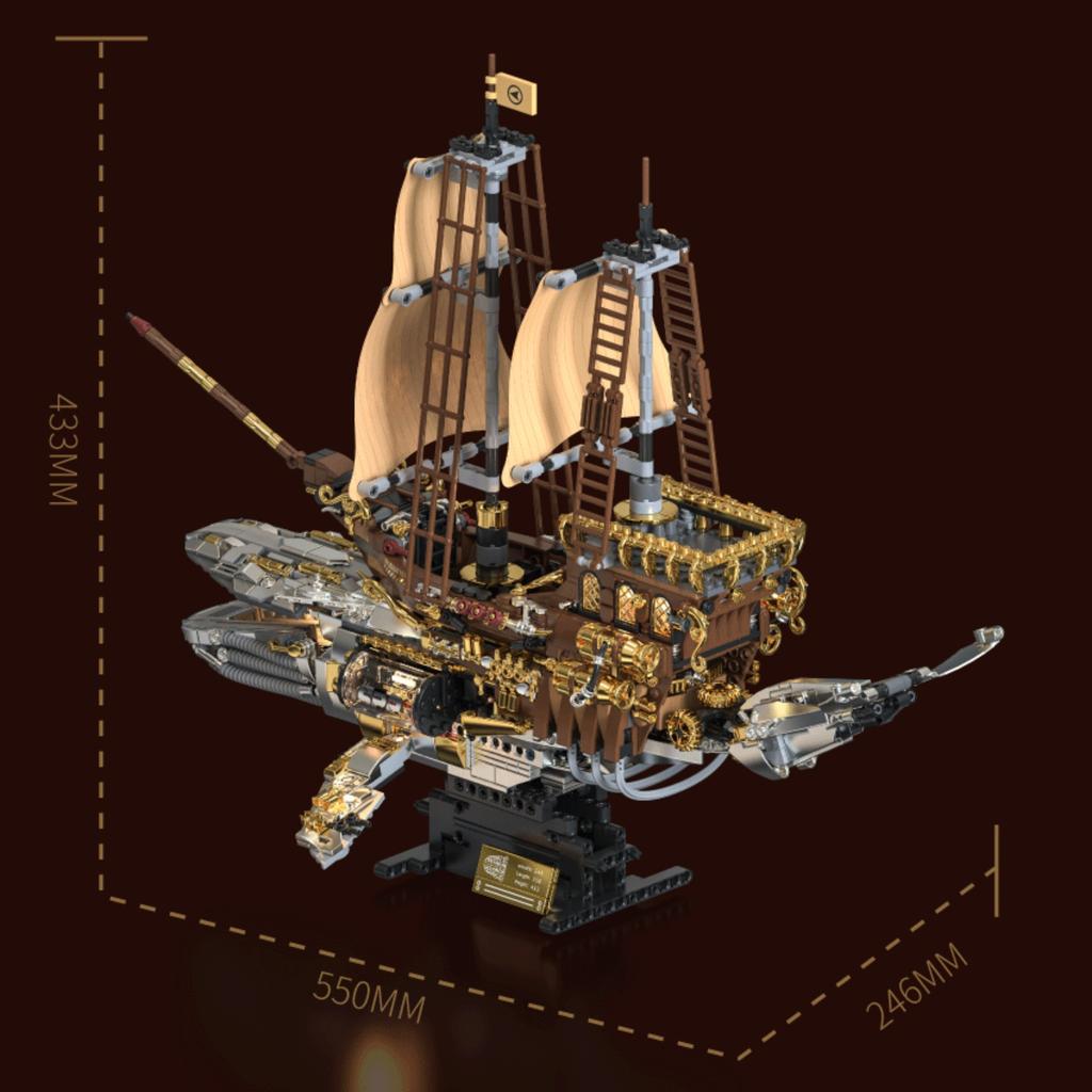 Superior-Grade Moc Premium-Quality 1979Pcs Superior-Grade Steampunk Premium-Quality Vintage High-Standard Steam High-Standard Whale Top-Grade Ship
