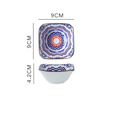 Mini Ceramic Seasoning Plates Underglaze Colored Vinegar Bowls Soy Sauce Plates Hot Pot Sauces Dishes Home Ceramic Dinner Plates