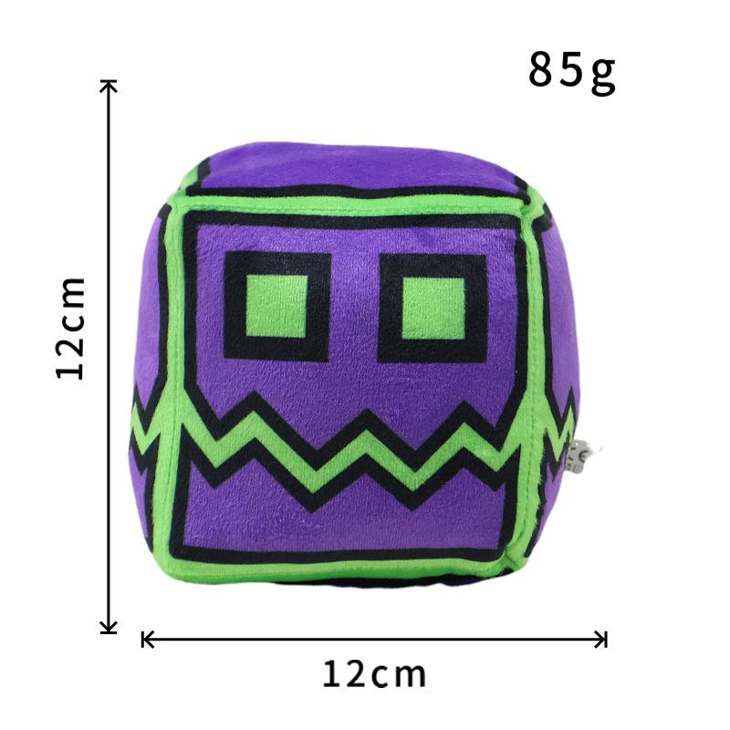 Geometry Dash Cube Plush Toys Small Pillow Stuffed Plushie Doll Square Pendant Game Cute Home Decor Children Birthday Gift