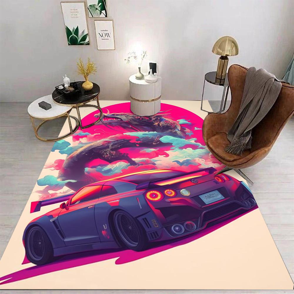 Car Carpet Cartoon Living Room Bedroom Kitchen Sofa Table Balcony Rug Non-slip Washable Mat Home Exquisite INS Style Home Decor