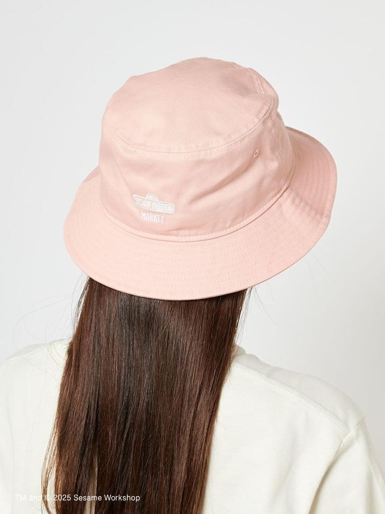 [Sesame Street Market] [NEW ERA] Bucket Hat with Character Embroidery [NEW ERA] Bucket Hat with Character Embroidery, Pink, Size F