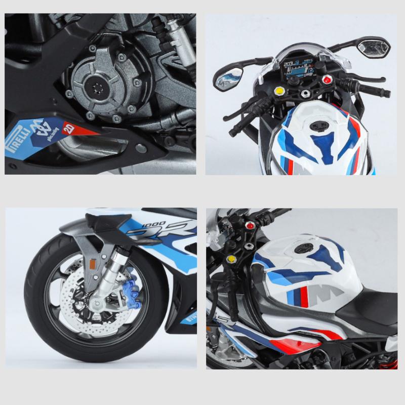 New 1/9 BWM S1000RR Large Size Simulation Alloy Motorcycle Model Shock Absorbers Carrying Lighting Collection Toy Car Kid Gift