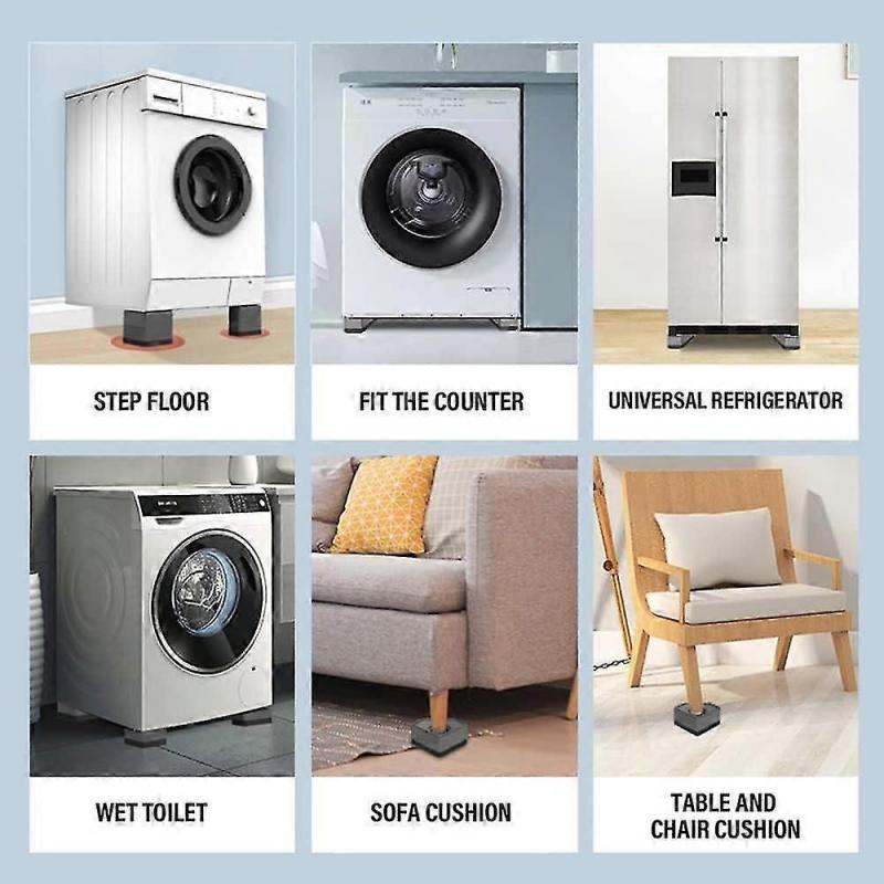 4 pieces of damping pads for washing machines, damping rubber pads for washing machines and dryers,