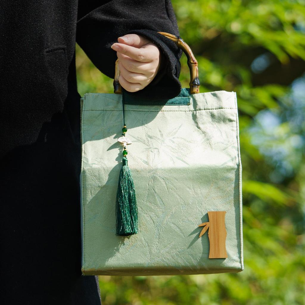 Creative Green Tea Ceramic Canister with Fresh Cloth Bag for Longjing, Maojian, Biluochun, Gyokuro - Empty Gift Packaging Box.