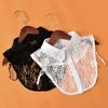 Damen Hemd mit großem Revers und falschem Kragen Weiß Falsche Kragen Damen Abnehmbarer Kragen Faux Col Damenkleid Nep Kragie Krawatte