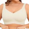 Women Plus Size Seamless Wireless Thin Full Cup Comfortable Bra