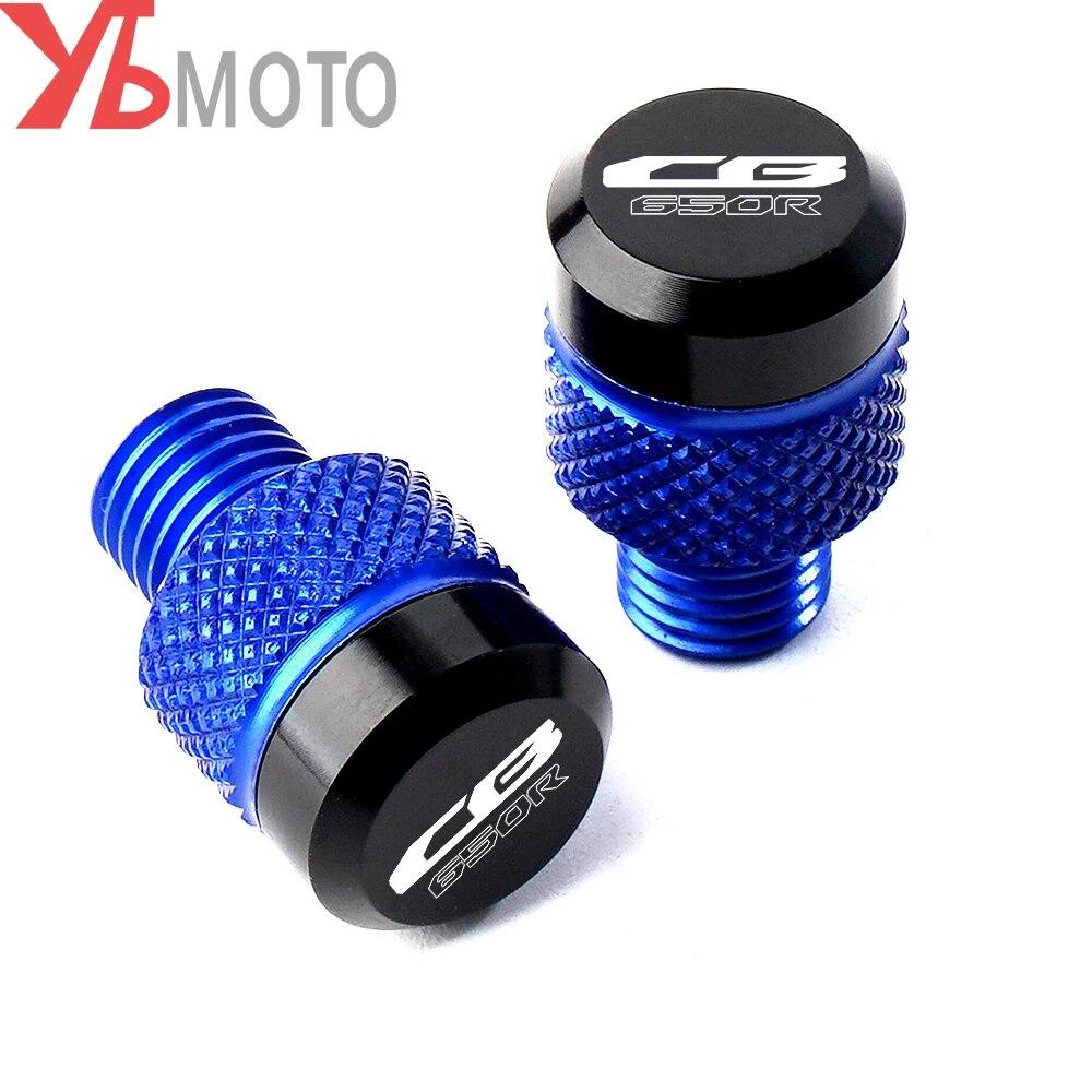 2pcs Motorcycle M10*1.25 CNC Mirror Hole Plug Screws Cover Thread Adapter Bolts For Honda CB650R CB 650R CB 650 R - 2022