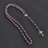 Catholic Imitation Pearl Beads Rosary Necklace Medal Cross Pendant Religious Jewelry First Communion Gift for Girl Women