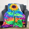 1pc Sunflower Vibrant Lightweight Flannel Blanket, Comfortable and Warm Blanket, for Office and Camping Sofa Bed, Livingroom090