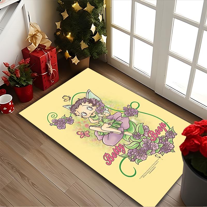 1pc Office Printed Area Carpet, Betty Boop Rug, Home Sofa Chair Mat For Christmas and Halloween Décor