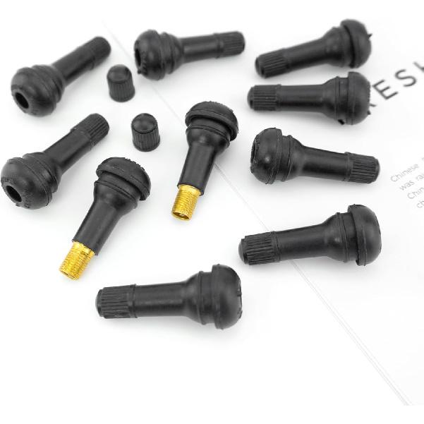 Quacc 10 PCS TR413 Rubber Snap-in Tire Valve Stems Sturdy Replacement Tyre Valves Stems for 0.453" Tubeless Rim Holes On Cars, Go-Karts, Trucks, Lawn