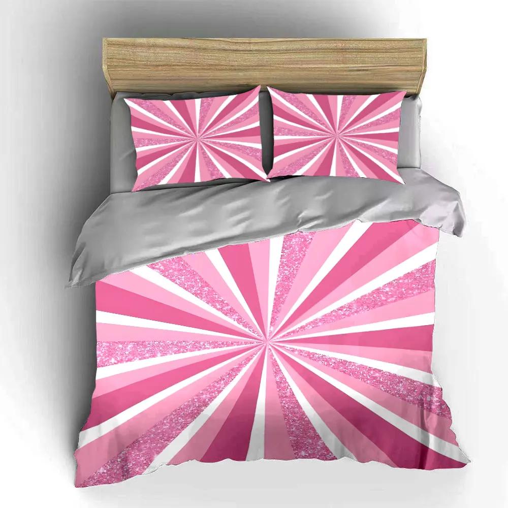 Pink Glitter Decorative Set Soft Comfortable Duvet Cover Bedding Set Included 1*Duvet Cover & 2*Pillowcases gift
