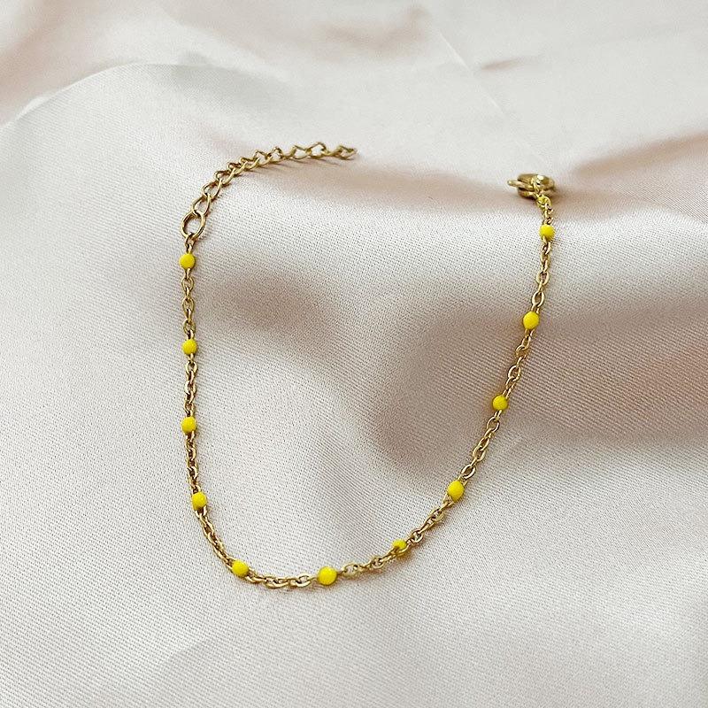 Minimalist Boho Style Dripping Oil Chain Bracelet For Women Jewelry