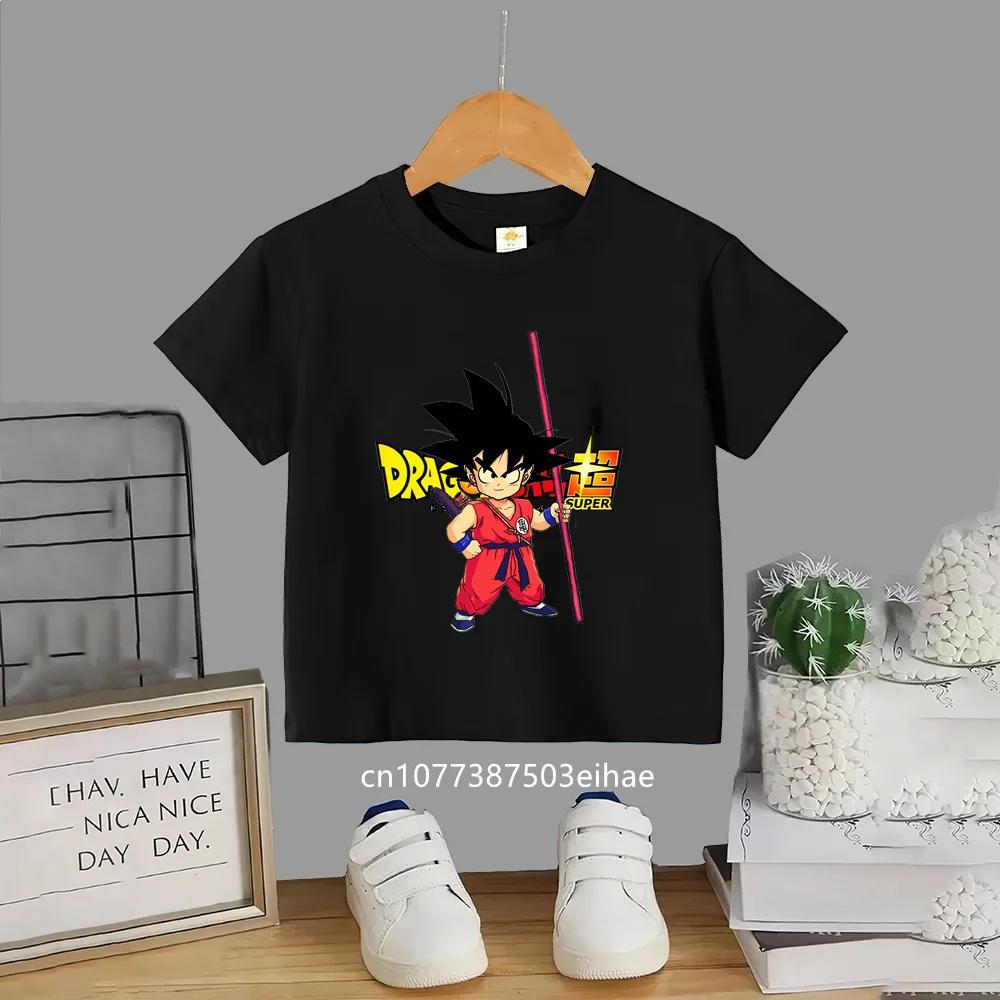 2026 Summer Dragon Ball Kids TShirt God Goku Super Saiyan Anime Character Short Sleeve Casual Tee for Boys Girls Children