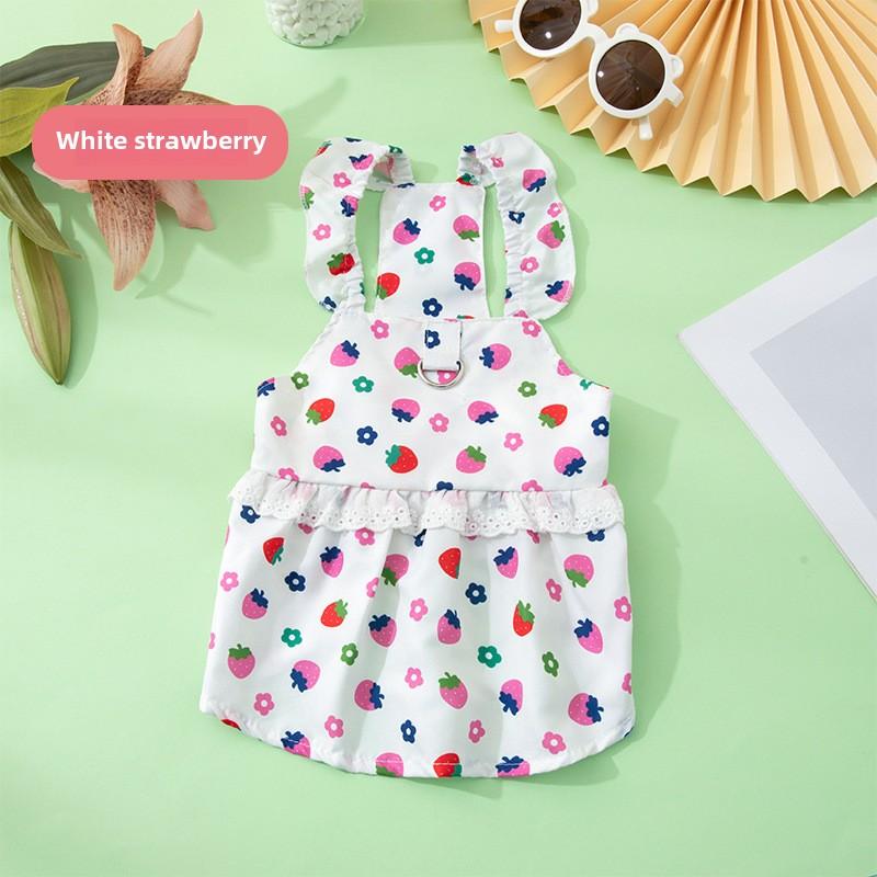Pet Summer Puppy Dog Cat Cute Fresh Floral Dress Comfortable Pet Skirt