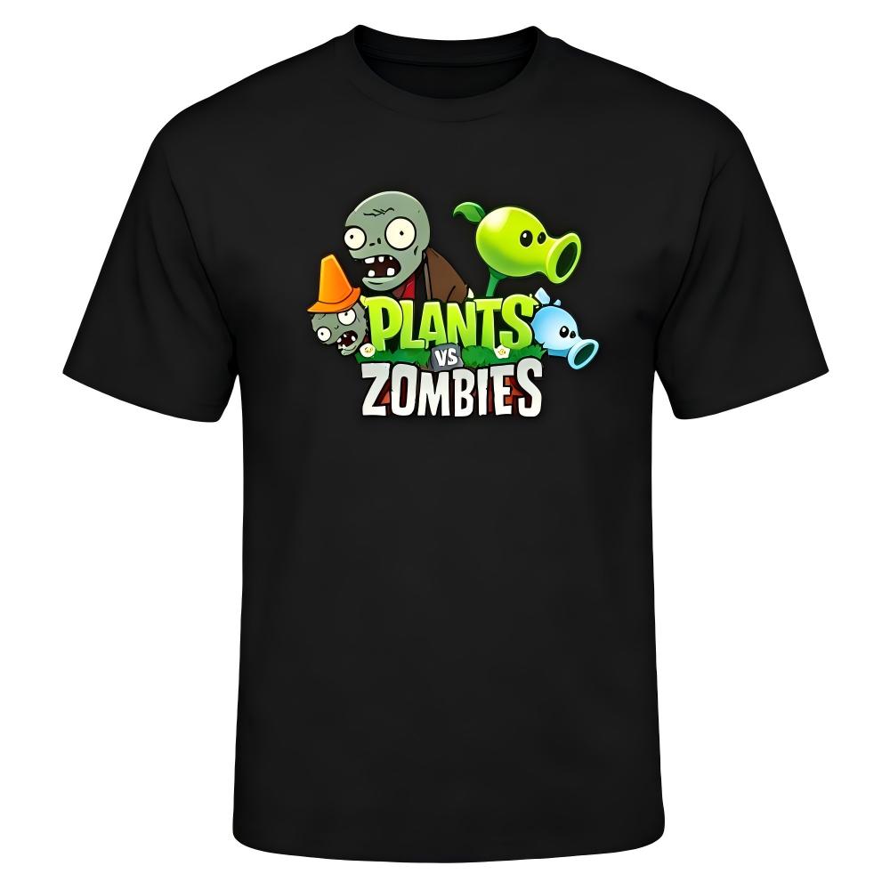 Plants vs Zombies Logo Black Game T-Shirt