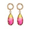 Delicate Gold Plated  with Zircons Water Drop Earrings for Women Red Yellow Stone Female Ear Drops Anniversary Gifts