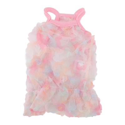 Pet Suspender Dress Breathable Tulle Embroidered Flowers Pet Flower Skirt for Dogs Cats