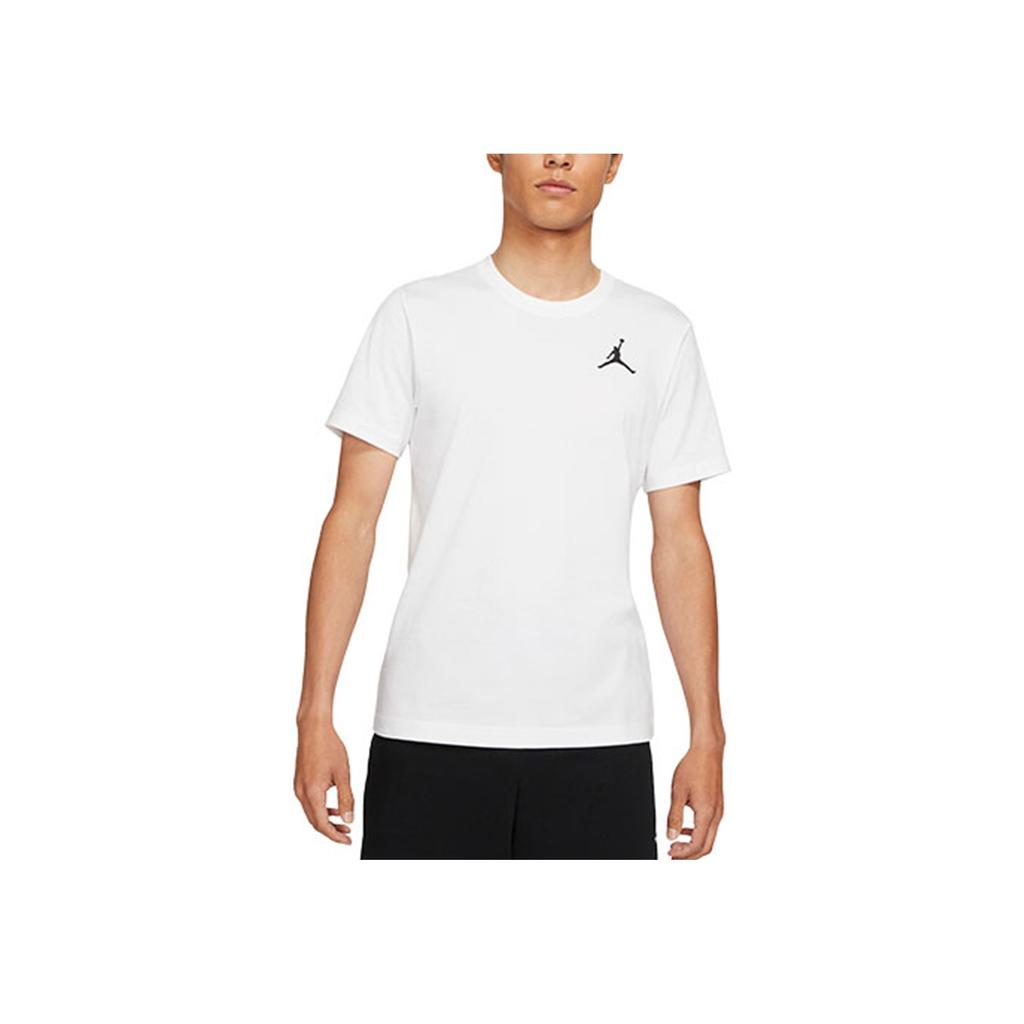 Jordan Jumpman Logo Bestickt Sport Rundhals Kurzarm T-Shirt Herren Oberteile Weiß DC7486-100