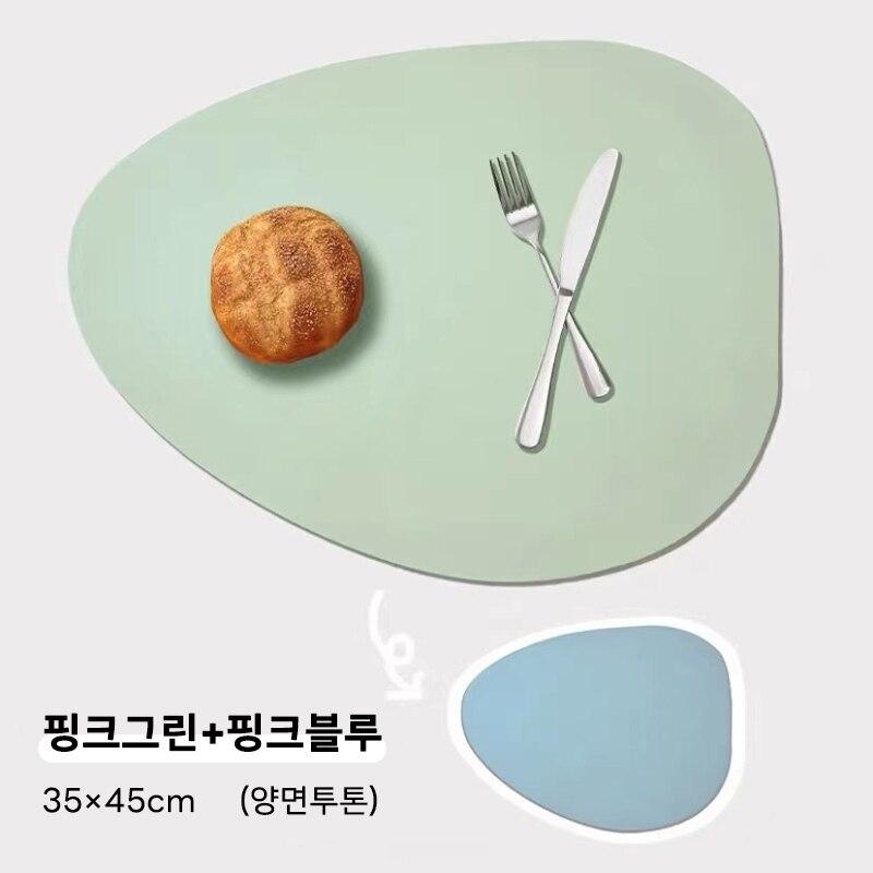 Nordic Style Tableware Pad Placemat Table Mat PU Leather Heat Insulation Non-Slip Simple Placemats Disc Coaster Placemat